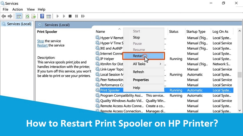 How to Restart Print Spooler on HP Printer?